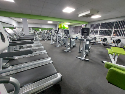Interior of The Fitness Bank gym including a variety of exercise equipment