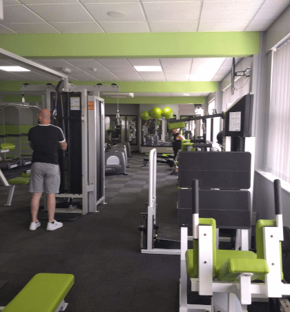 Interior of The Fitness Bank gym including a variety of exercise equipment
